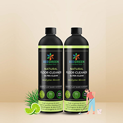 Floor Cleaner Ultra Clean Combo |Beegreen| Pack of 2 | 100% Plant Based Ingredients | Chemical Free | Disinfectant | Ammonia Free | Pets & Kids friendly|500 ML